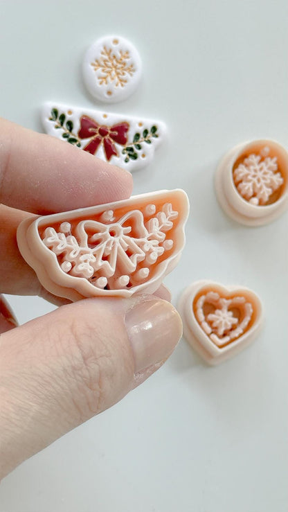 Winter Bow Garland Cutter: Snowflake Design for Polymer Clay