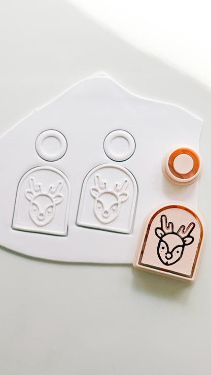 Minimal Reindeer Arch Cutter: Holiday Deer Shape for Polymer Clay