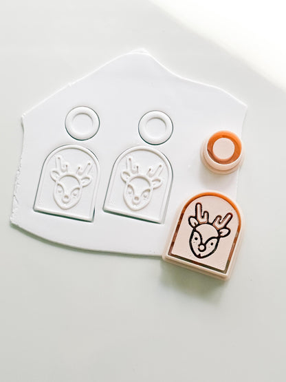 Minimal Reindeer Arch Cutter: Holiday Deer Shape for Polymer Clay
