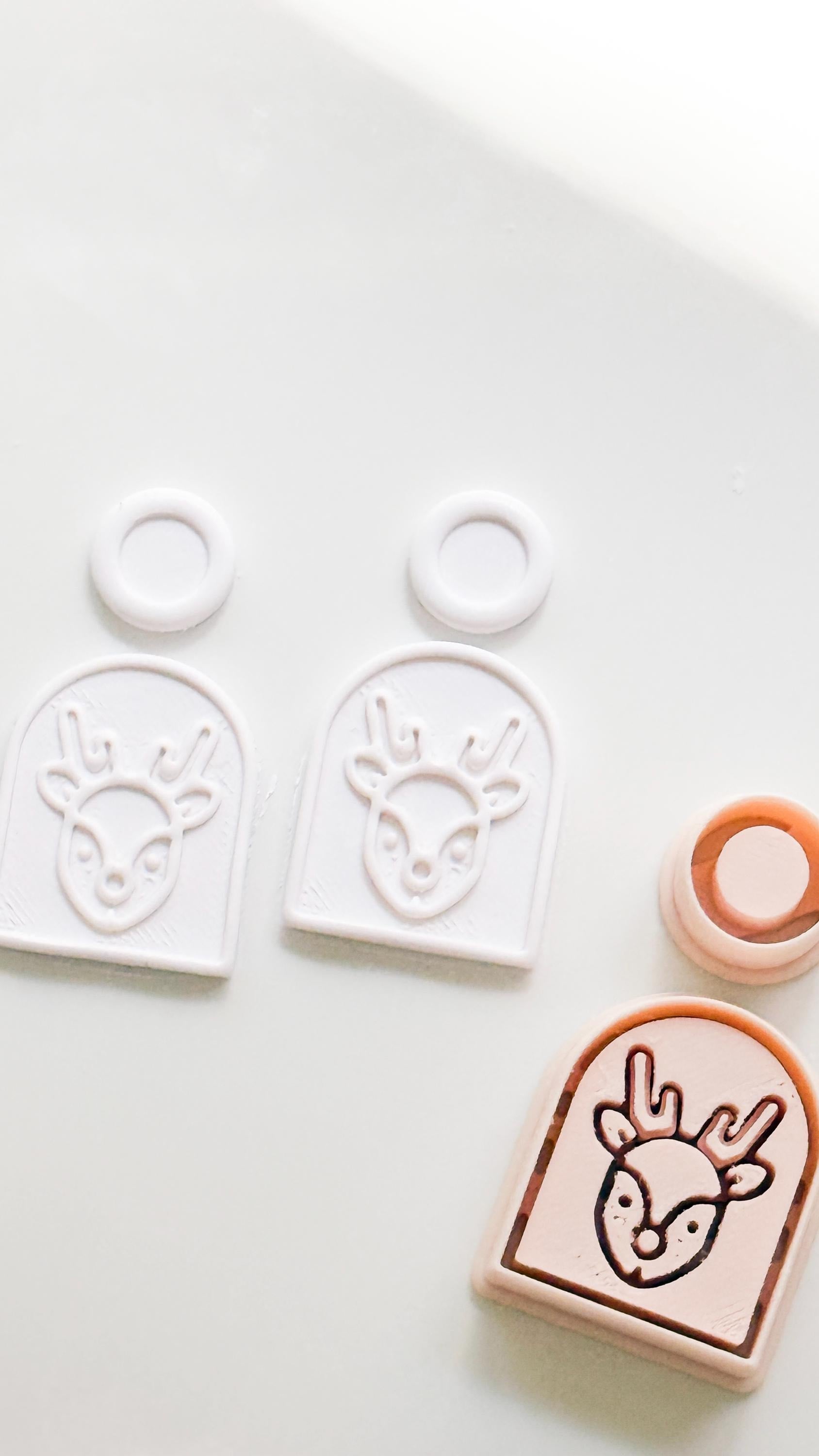 Minimal Reindeer Arch Cutter: Holiday Deer Shape for Polymer Clay