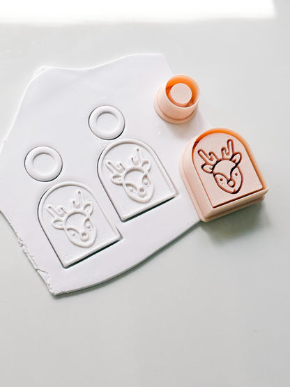 Minimal Reindeer Arch Cutter: Holiday Deer Shape for Polymer Clay