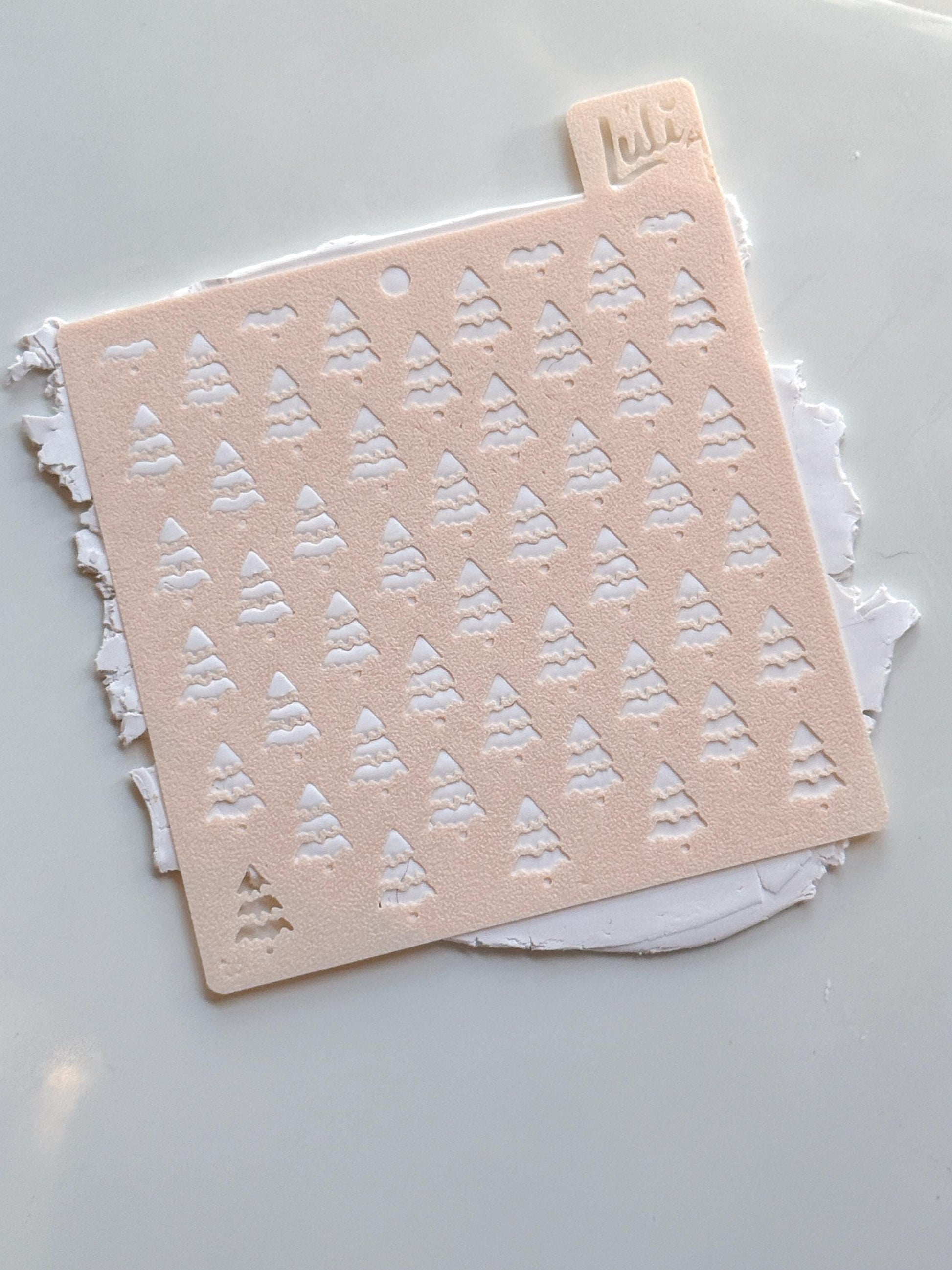Christmas Tree Stencil: Evergreen Pattern for Polymer Clay