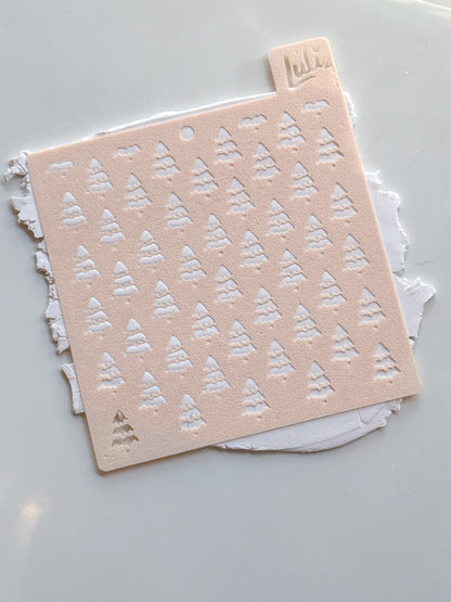 Christmas Tree Stencil: Evergreen Pattern for Polymer Clay