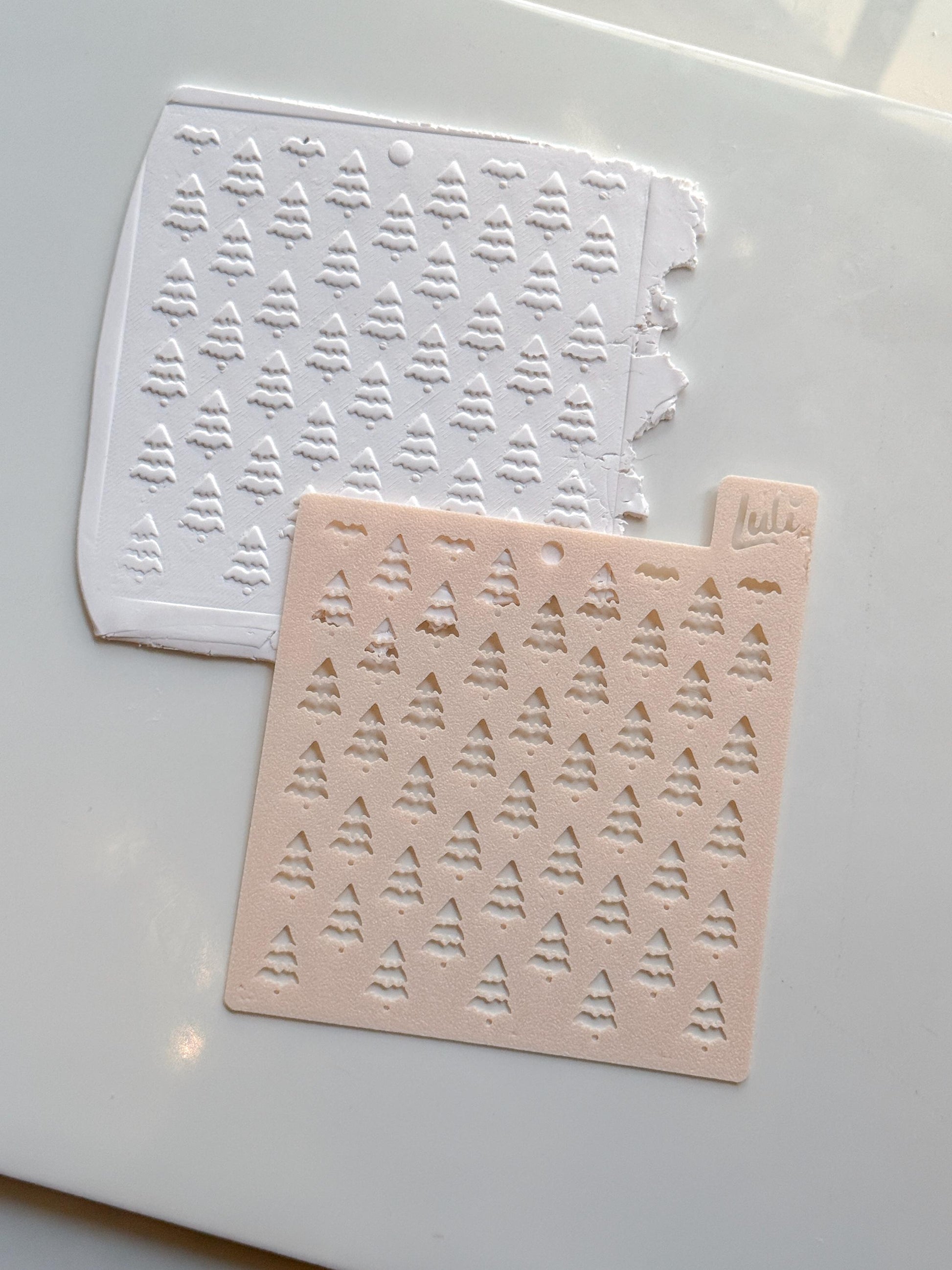 Christmas Tree Stencil: Evergreen Pattern for Polymer Clay