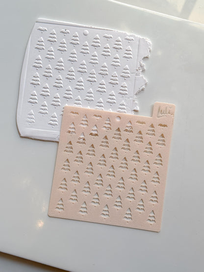 Christmas Tree Stencil: Evergreen Pattern for Polymer Clay