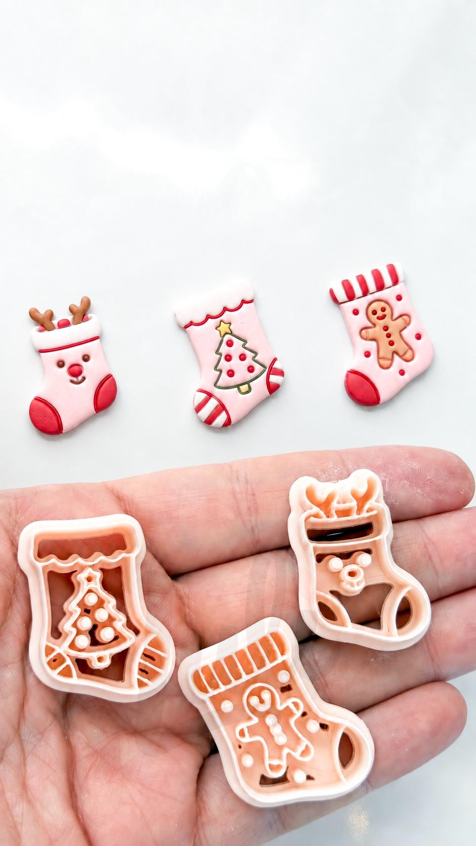 Winter Stocking Set Cutter: Festive Holiday Shapes for Polymer Clay| Preppy Christmas