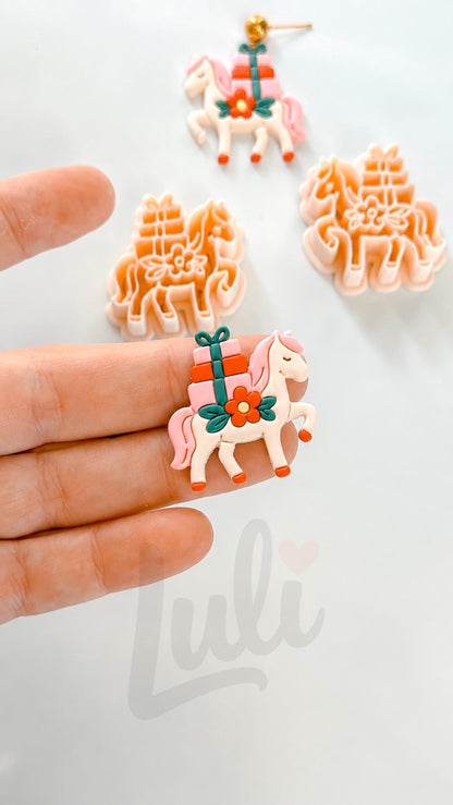 Santa Horse Cutter: Christmas Pony Design for Polymer Clay| Preppy Christmas