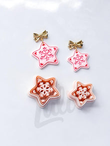 Christmas Cookie Star Cutter: Snowflake Motif for Polymer Clay| Preppy Christmas