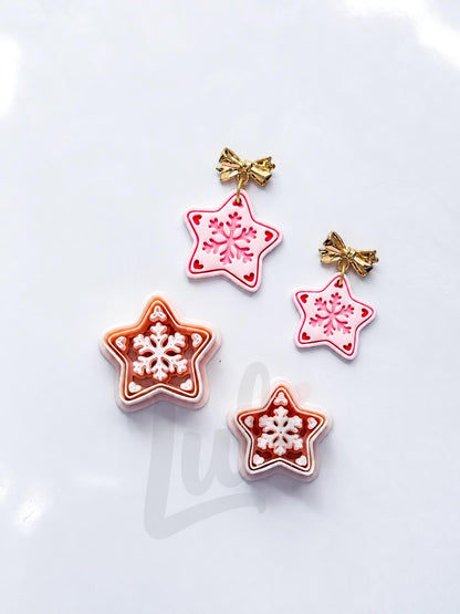 Christmas Cookie Star Cutter: Snowflake Motif for Polymer Clay| Preppy Christmas