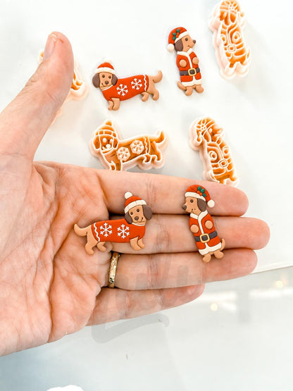 Winter Pups Cutter: Festive Dog Shapes for Polymer Clay| Preppy Christmas