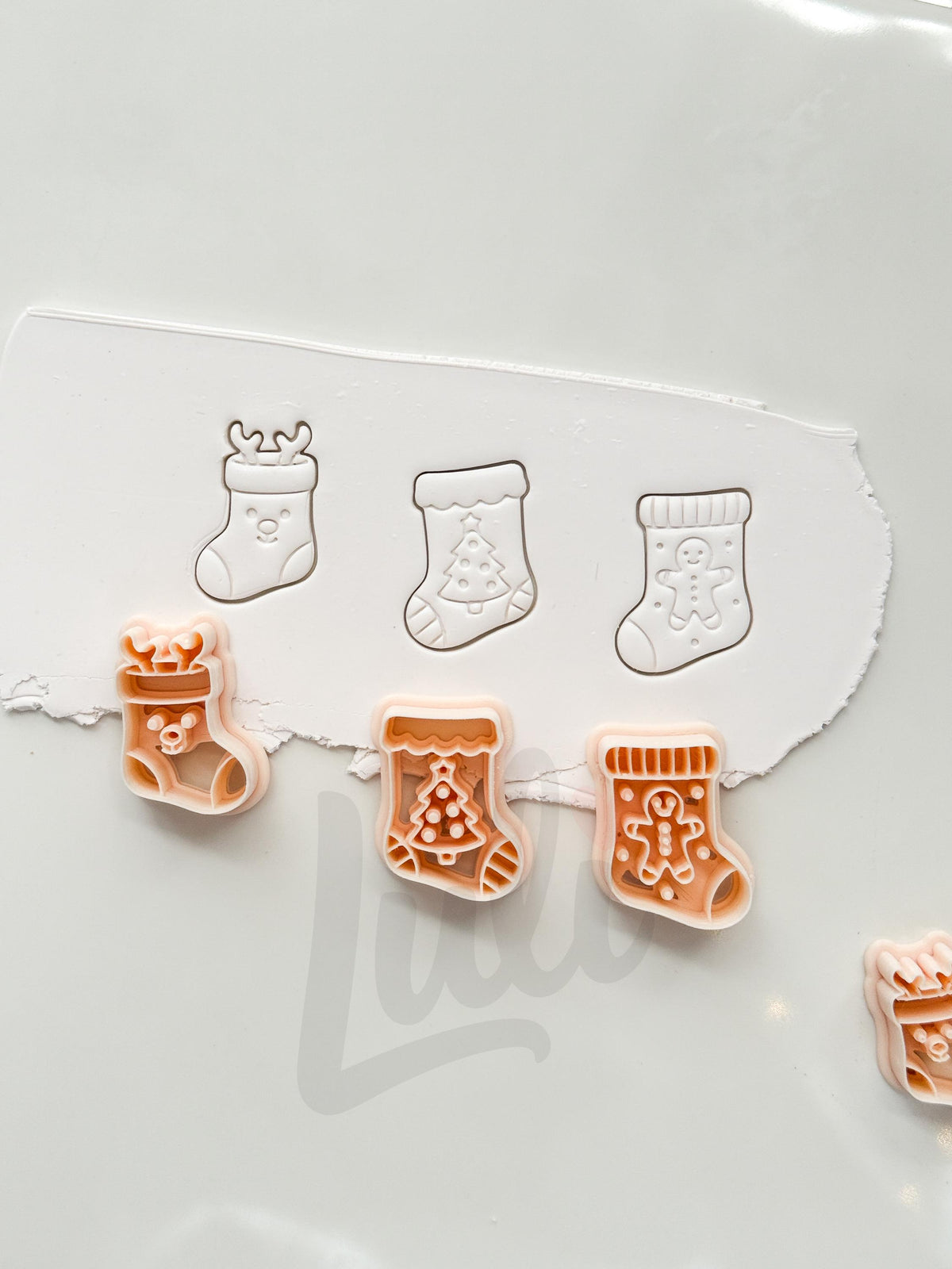 Winter Stocking Set Cutter: Festive Holiday Shapes for Polymer Clay| Preppy Christmas