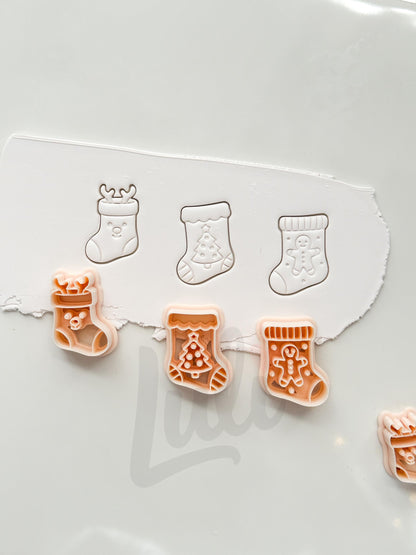 Winter Stocking Set Cutter: Festive Holiday Shapes for Polymer Clay| Preppy Christmas