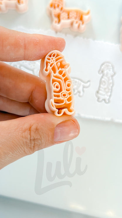 Winter Pups Cutter: Festive Dog Shapes for Polymer Clay| Preppy Christmas