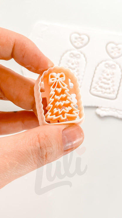 Scalloped Christmas Tree Cutter: Layered Holiday Shape for Polymer Clay| Preppy Christmas