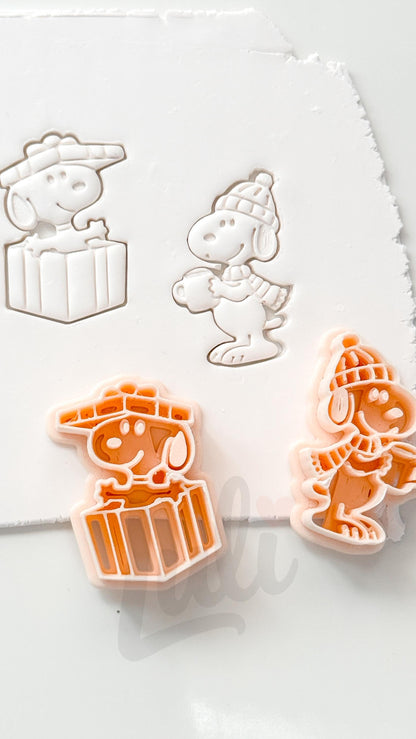 Charlie's Dog in Winter Cutter: Seasonal Puppy Shape for Polymer Clay| Preppy Christmas