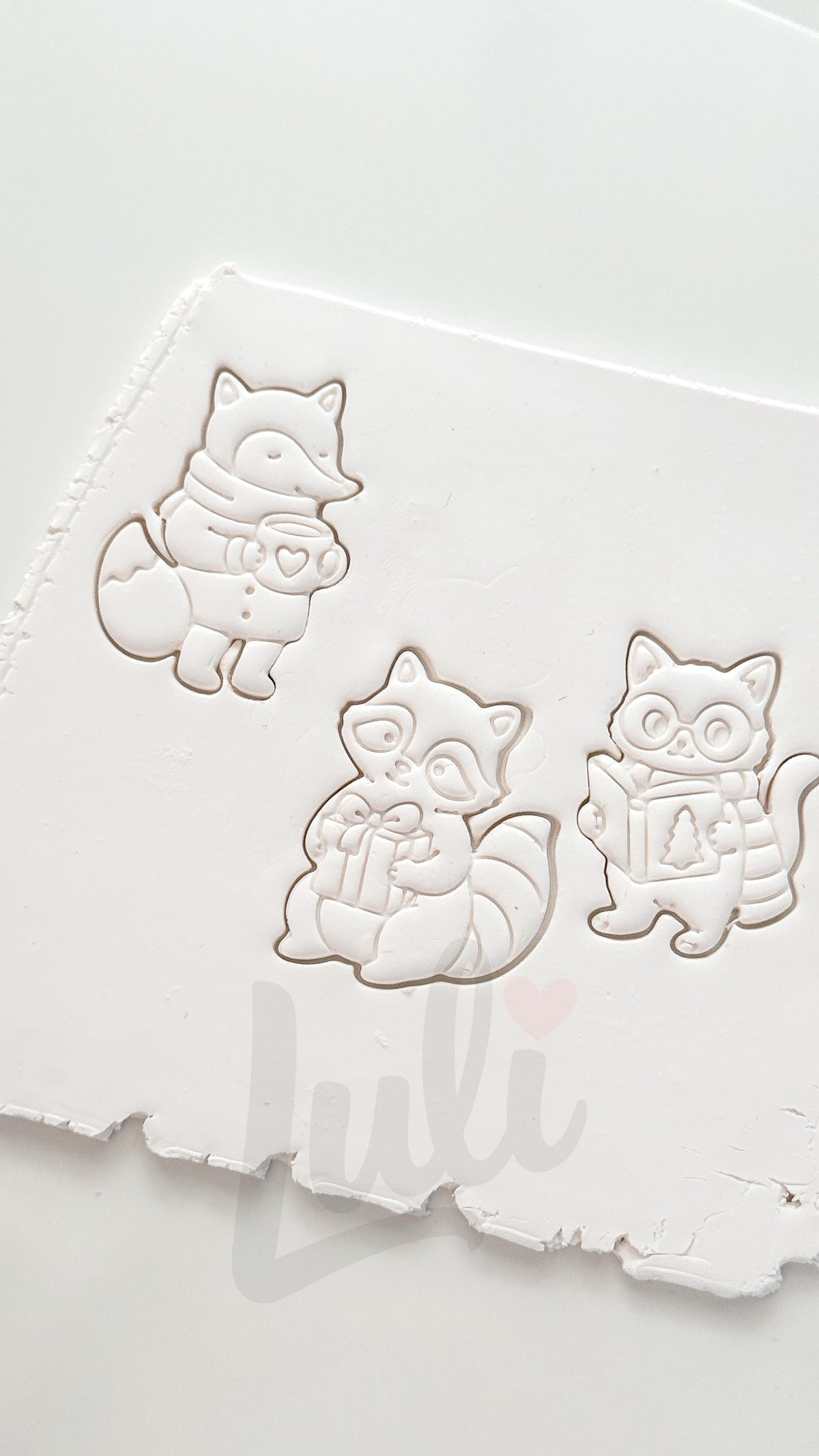 Whimsy Winter Friends Cutter: Fox and Raccoon Holiday Shapes for Polymer Clay| Preppy Christmas