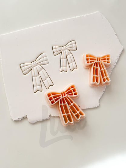 Christmas Plaid Bow Cutter: Festive Ribbon Shape for Polymer Clay| Preppy Christmas