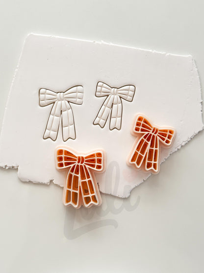 Christmas Plaid Bow Cutter: Festive Ribbon Shape for Polymer Clay| Preppy Christmas