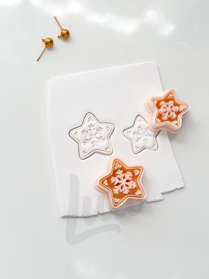 Christmas Cookie Star Cutter: Snowflake Motif for Polymer Clay| Preppy Christmas