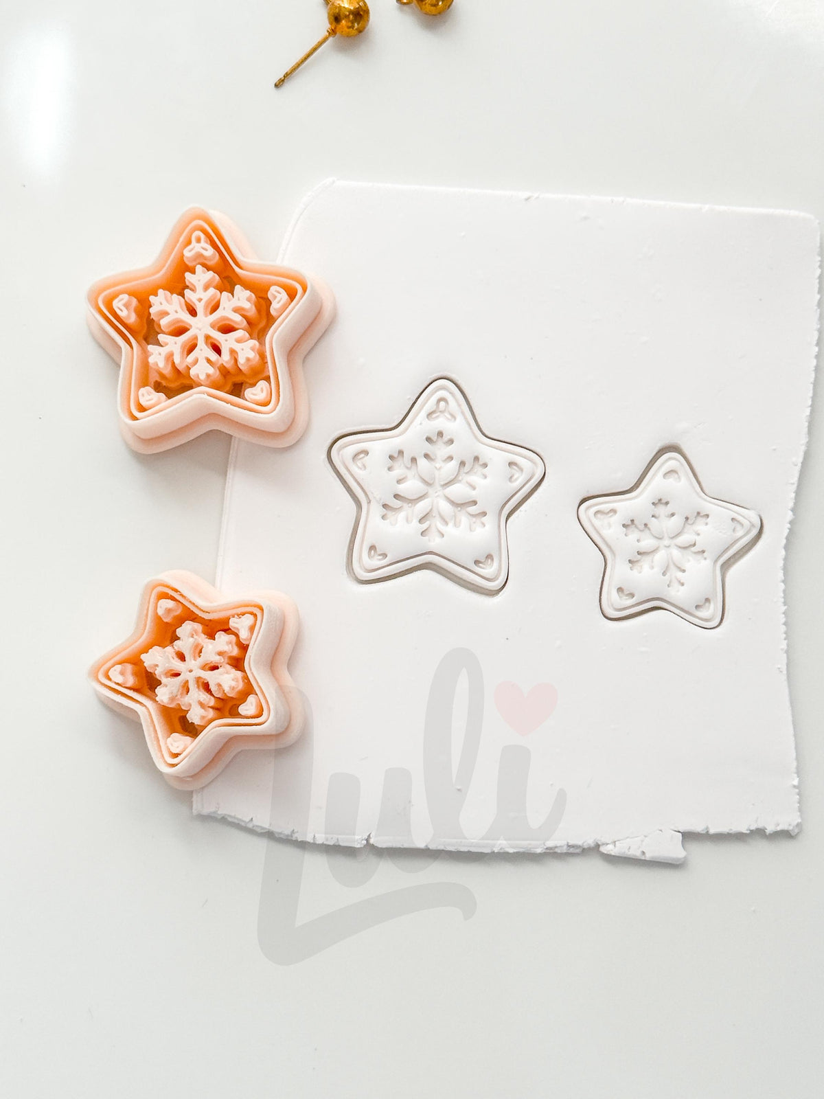 Christmas Cookie Star Cutter: Snowflake Motif for Polymer Clay| Preppy Christmas