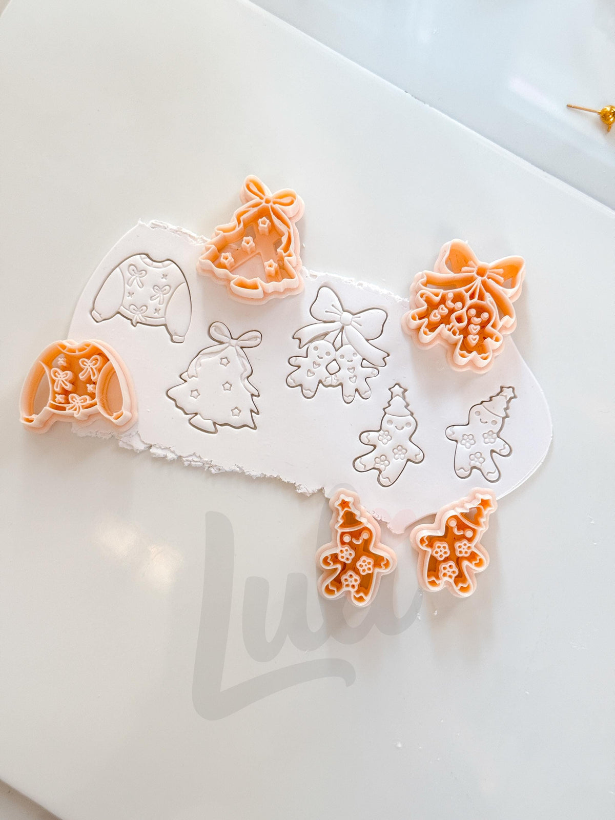 Preppy Christmas Cutter: Gingerbread Sweater Tree Set for Polymer Clay| Preppy Christmas