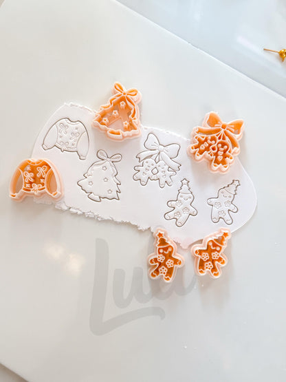 Preppy Christmas Cutter: Gingerbread Sweater Tree Set for Polymer Clay| Preppy Christmas