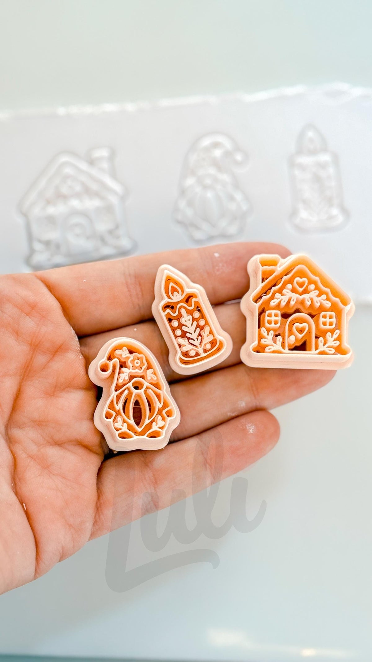 Winterfolk Cutter Set: Christmas Candle Gnome House Shapes for Polymer Clay| Preppy Christmas