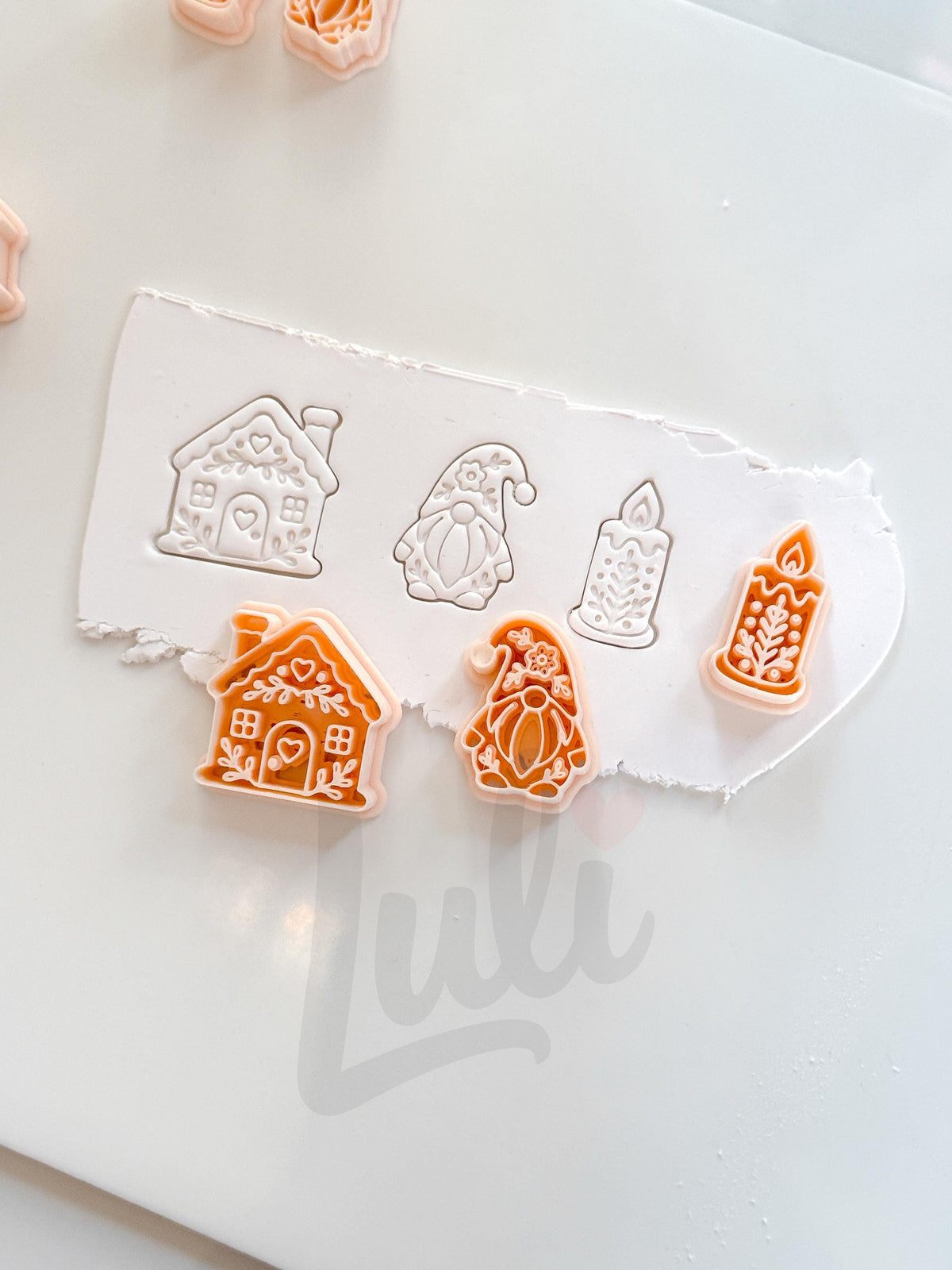Winterfolk Cutter Set: Christmas Candle Gnome House Shapes for Polymer Clay| Preppy Christmas