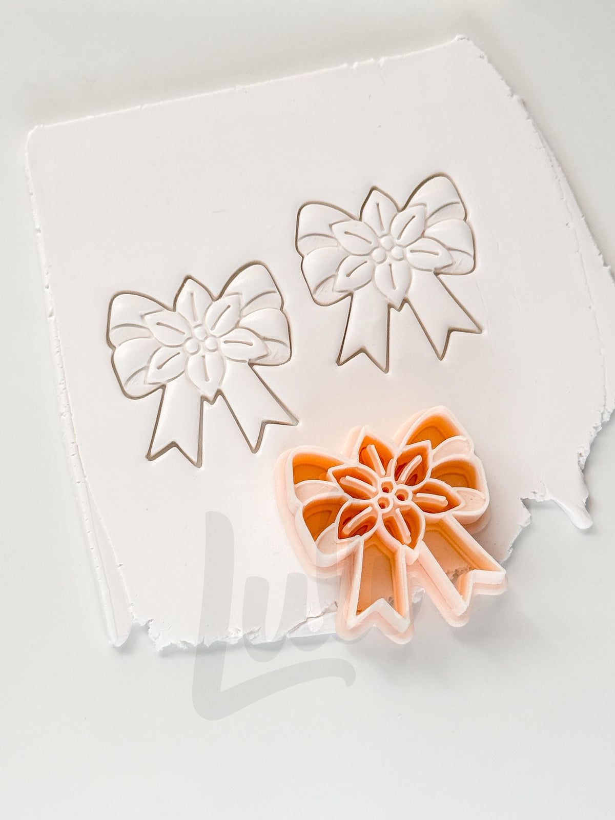 Poinsettia Bow Cutter: Floral Christmas Ribbon Shape for Polymer Clay| Preppy Christmas