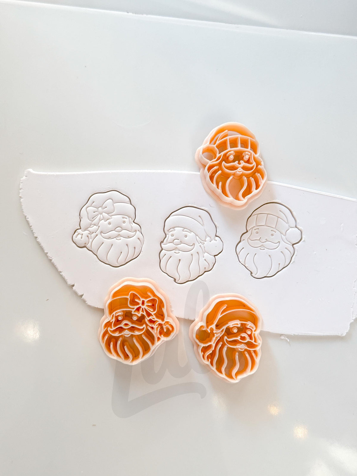 Preppy Santa Set Cutter: Festive Santa Portrait Shapes for Polymer Clay| Preppy Christmas