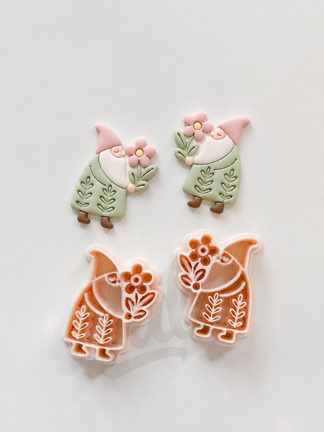 Whimsy Gnome Cutter: Floral Winter Character Shape for Polymer Clay| Preppy Christmas