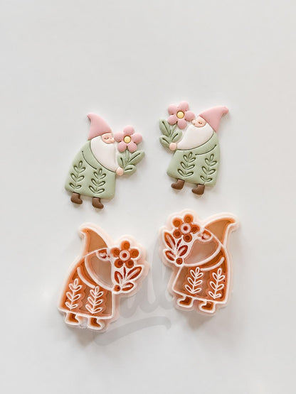 Whimsy Gnome Cutter: Floral Winter Character Shape for Polymer Clay| Preppy Christmas