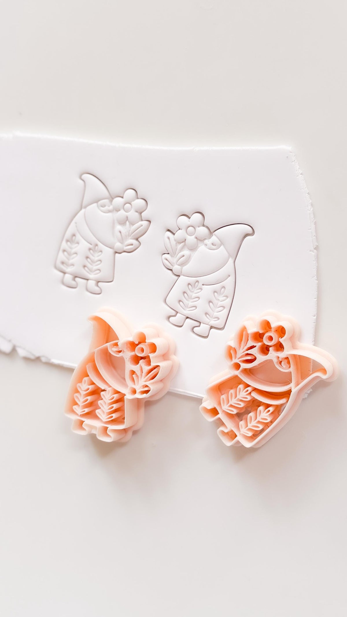 Whimsy Gnome Cutter: Floral Winter Character Shape for Polymer Clay| Preppy Christmas