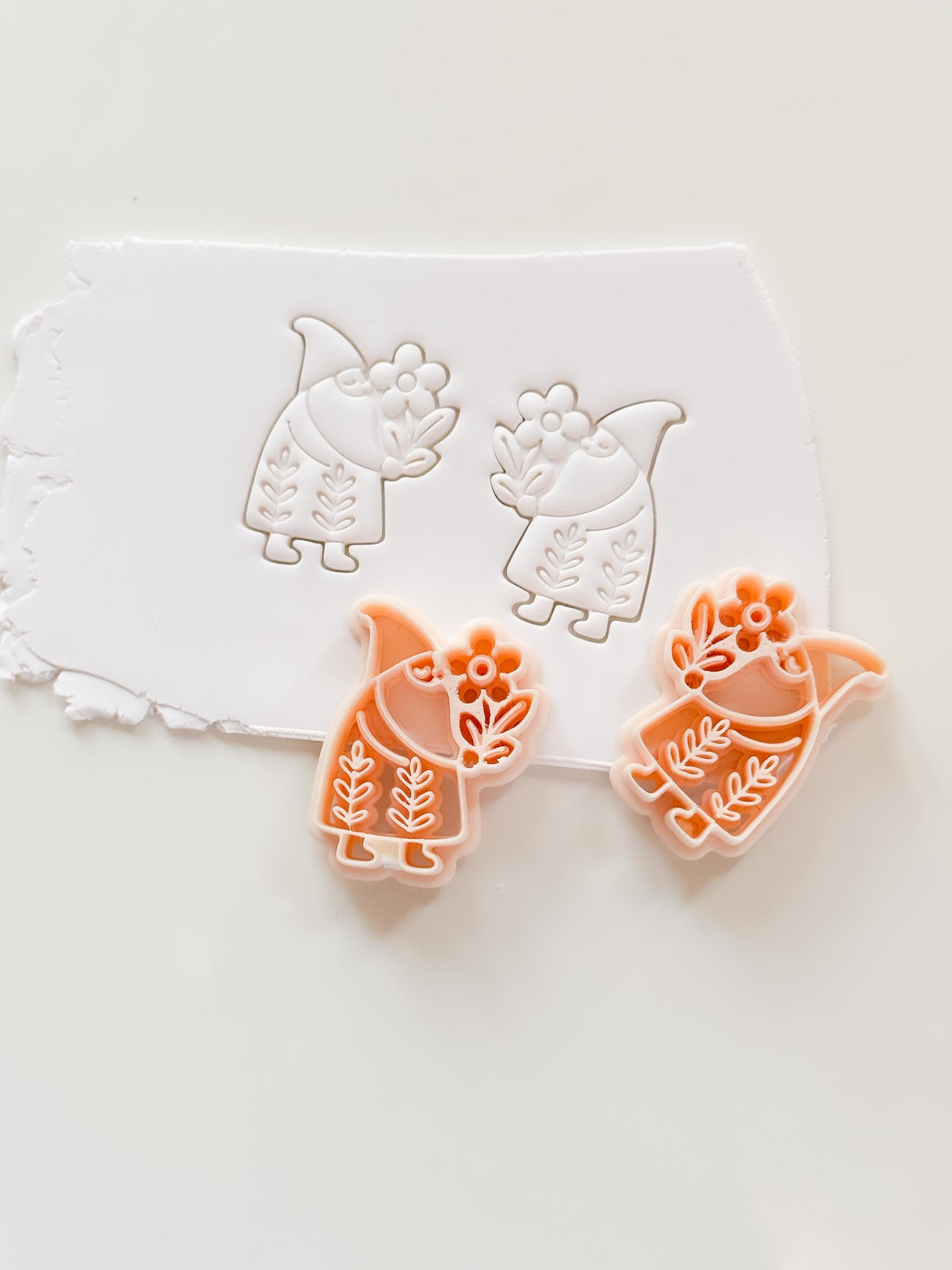 Whimsy Gnome Cutter: Floral Winter Character Shape for Polymer Clay| Preppy Christmas