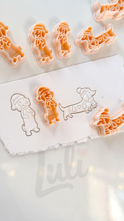 Christmas Pups Cutter: Festive Dog Shapes for Polymer Clay| Preppy Christmas