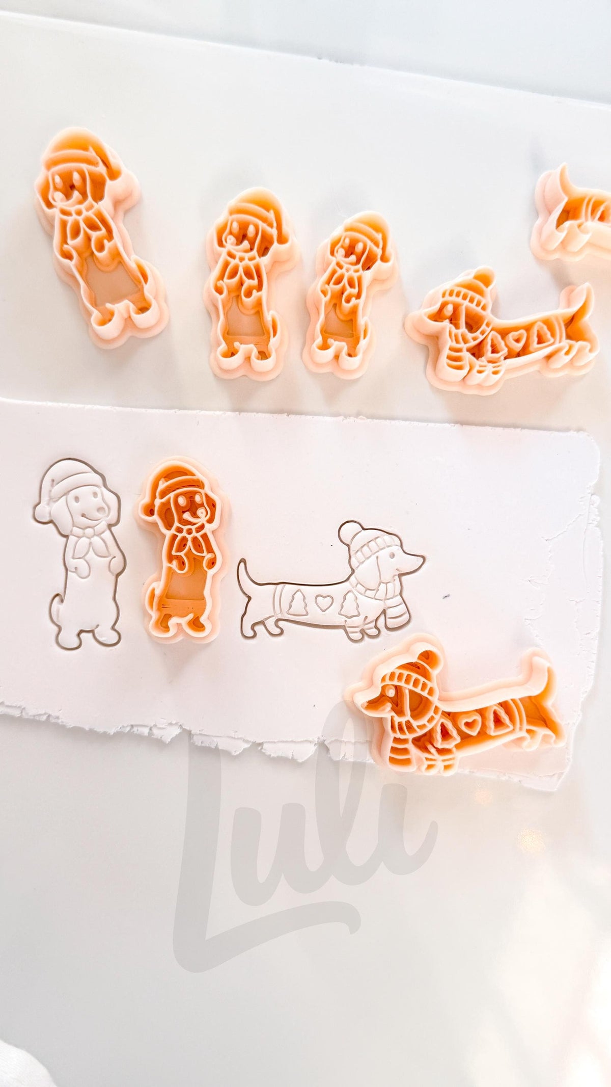 Christmas Pups Cutter: Festive Dog Shapes for Polymer Clay| Preppy Christmas