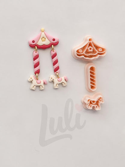Carousel Pony Dangle Cutter: Fairground Equestrian Shape for Polymer Clay| Preppy Christmas