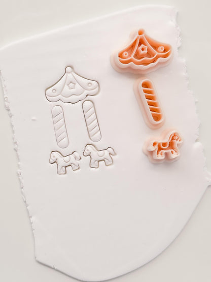 Carousel Pony Dangle Cutter: Fairground Equestrian Shape for Polymer Clay| Preppy Christmas