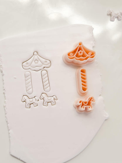 Carousel Pony Dangle Cutter: Fairground Equestrian Shape for Polymer Clay| Preppy Christmas