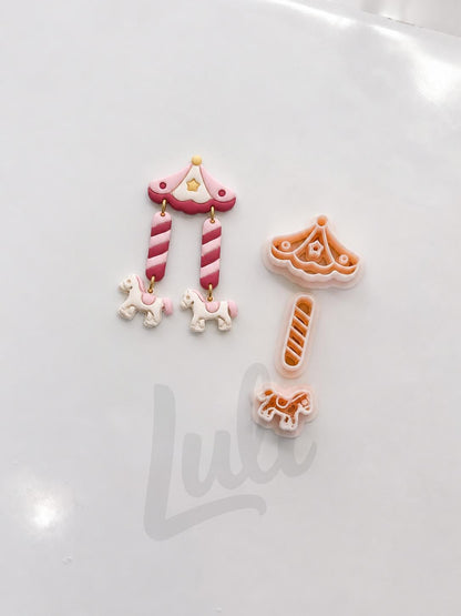Carousel Pony Dangle Cutter: Fairground Equestrian Shape for Polymer Clay| Preppy Christmas