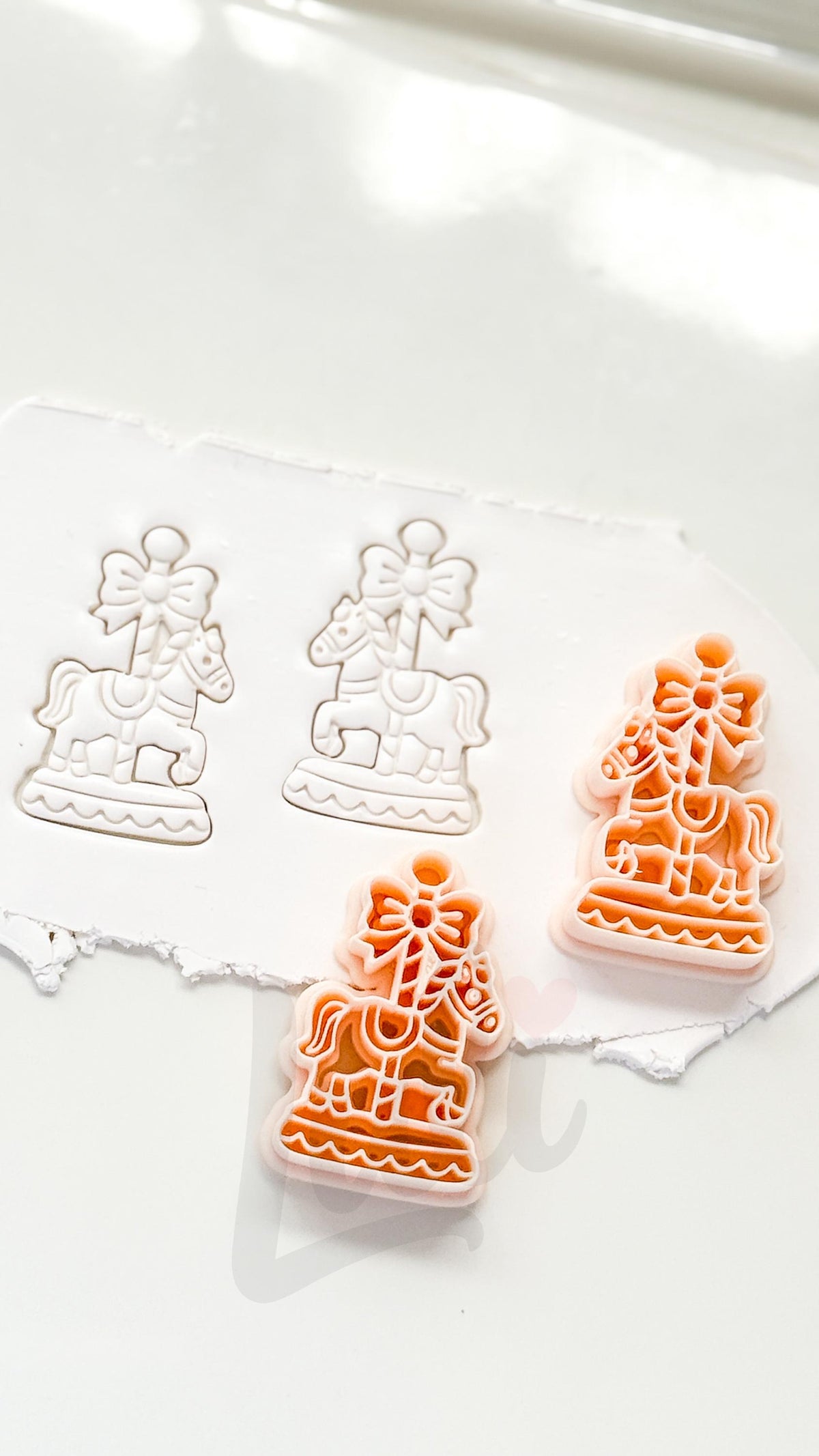 Christmas Carousel Horse Cutter: Festive Fairground Shape for Polymer Clay| Preppy Christmas