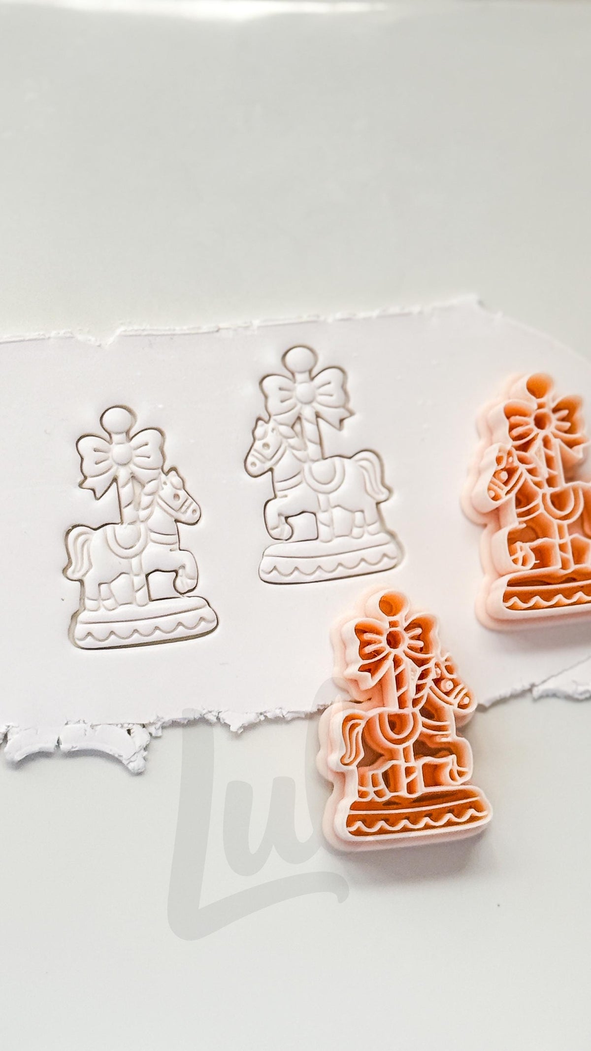 Christmas Carousel Horse Cutter: Festive Fairground Shape for Polymer Clay| Preppy Christmas