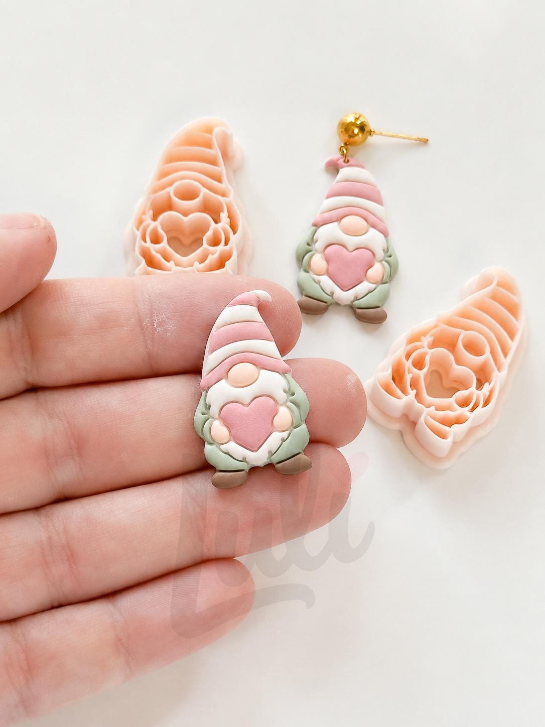 Gnome Heart Charm Cutter: Winter Figure Shape for Polymer Clay| Preppy Christmas