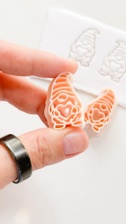 Gnome Heart Charm Cutter: Winter Figure Shape for Polymer Clay| Preppy Christmas