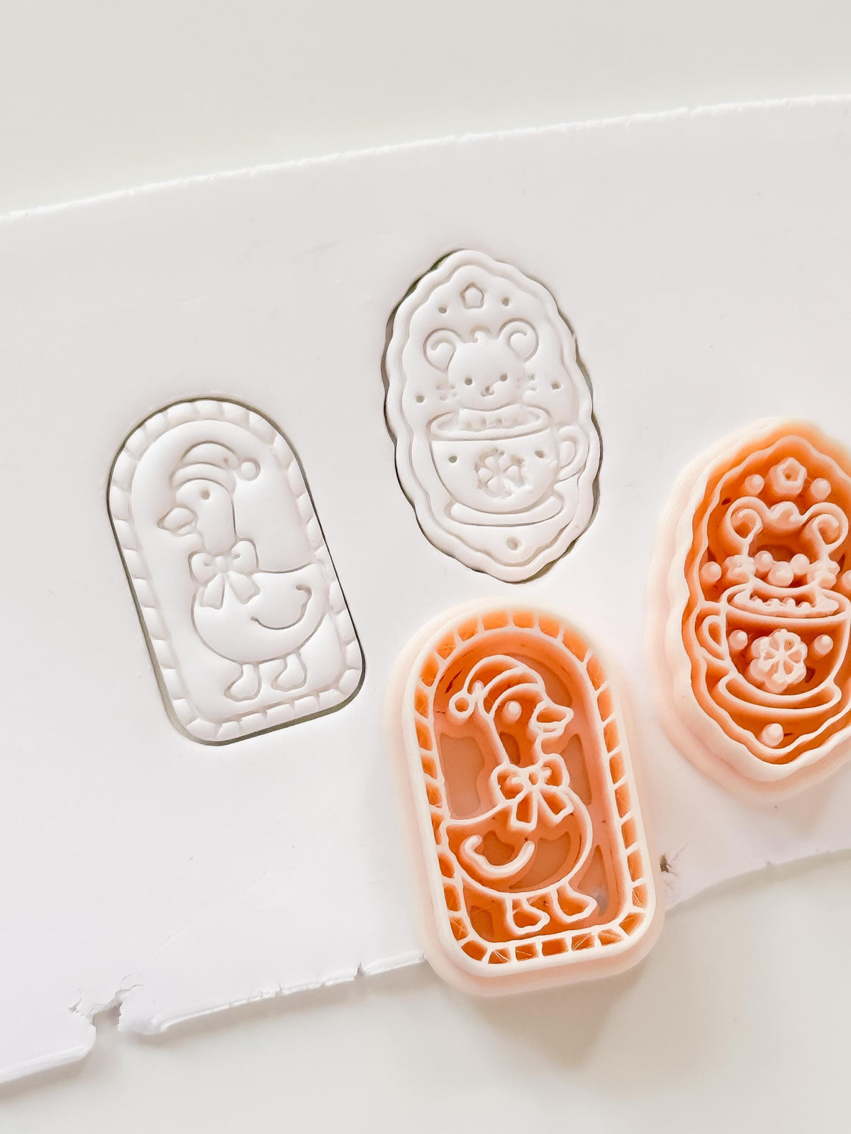 Christmas Duck and Mouse Cameo Cutter: Festive Animal Shapes for Polymer Clay| Preppy Christmas