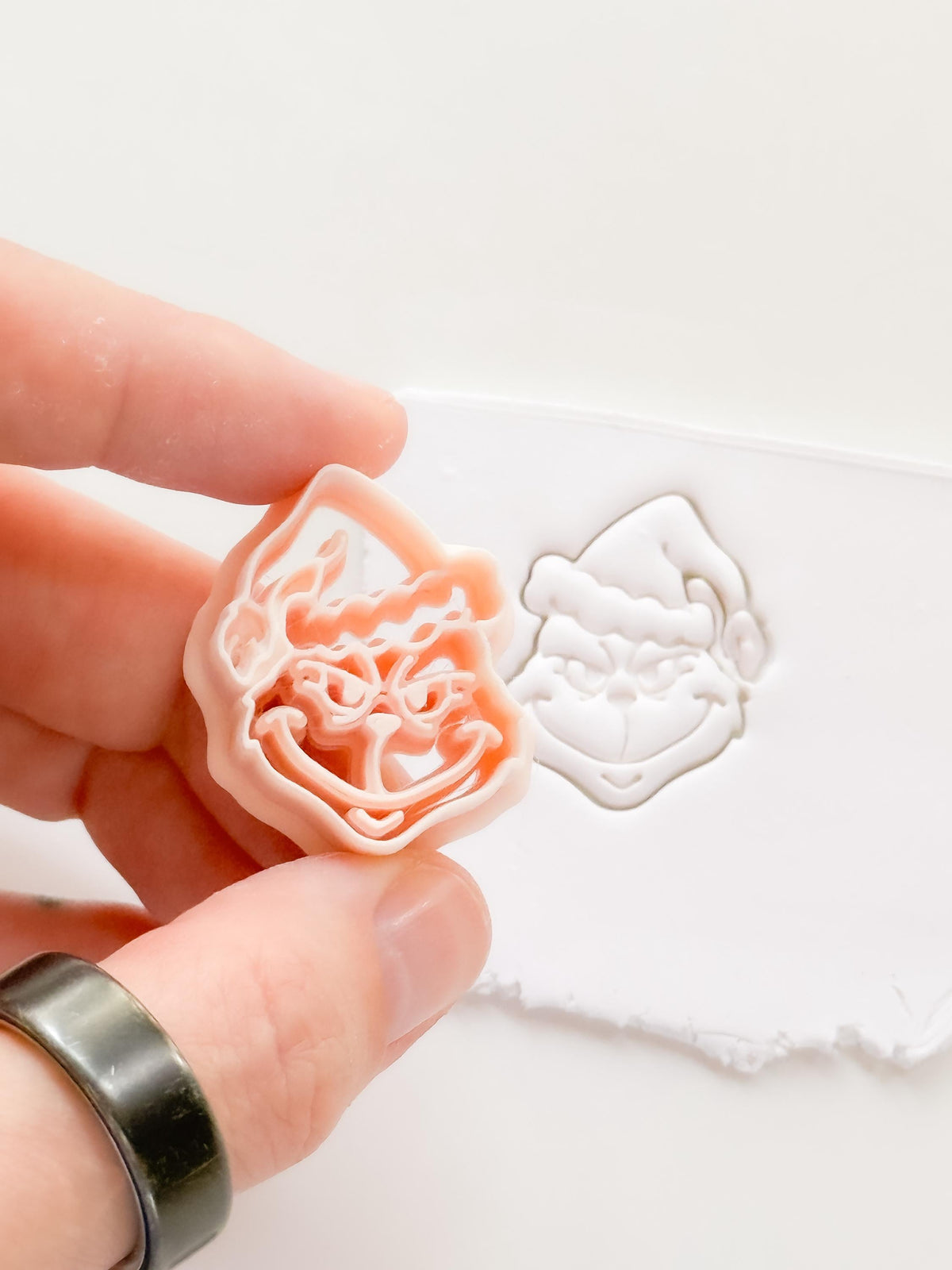 Grinch Cutter: Christmas Character Face for Polymer Clay| Preppy Christmas