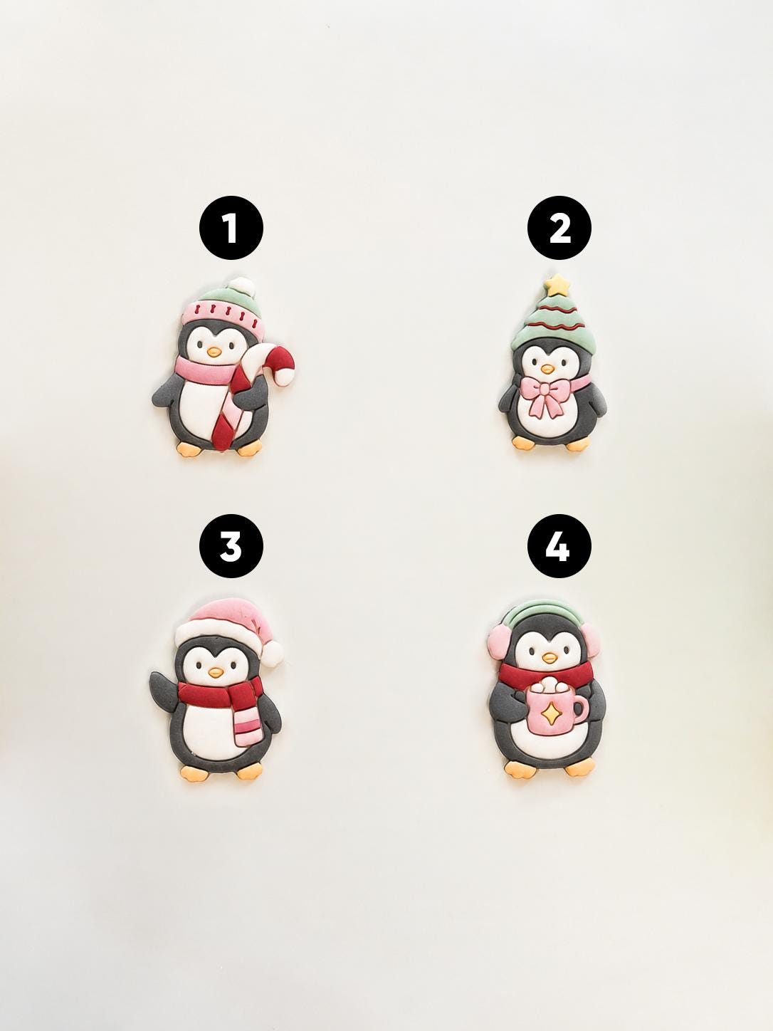 Winter Penguins Cutter: Festive Penguin Character Shapes for Polymer Clay| Preppy Christmas