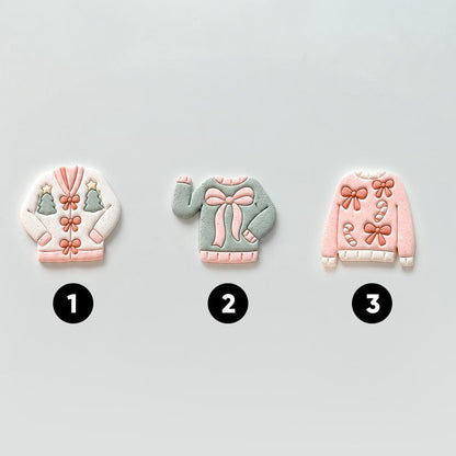 Christmas Sweaters Cutter: Festive Knitwear Motifs for Polymer Clay| Preppy Christmas