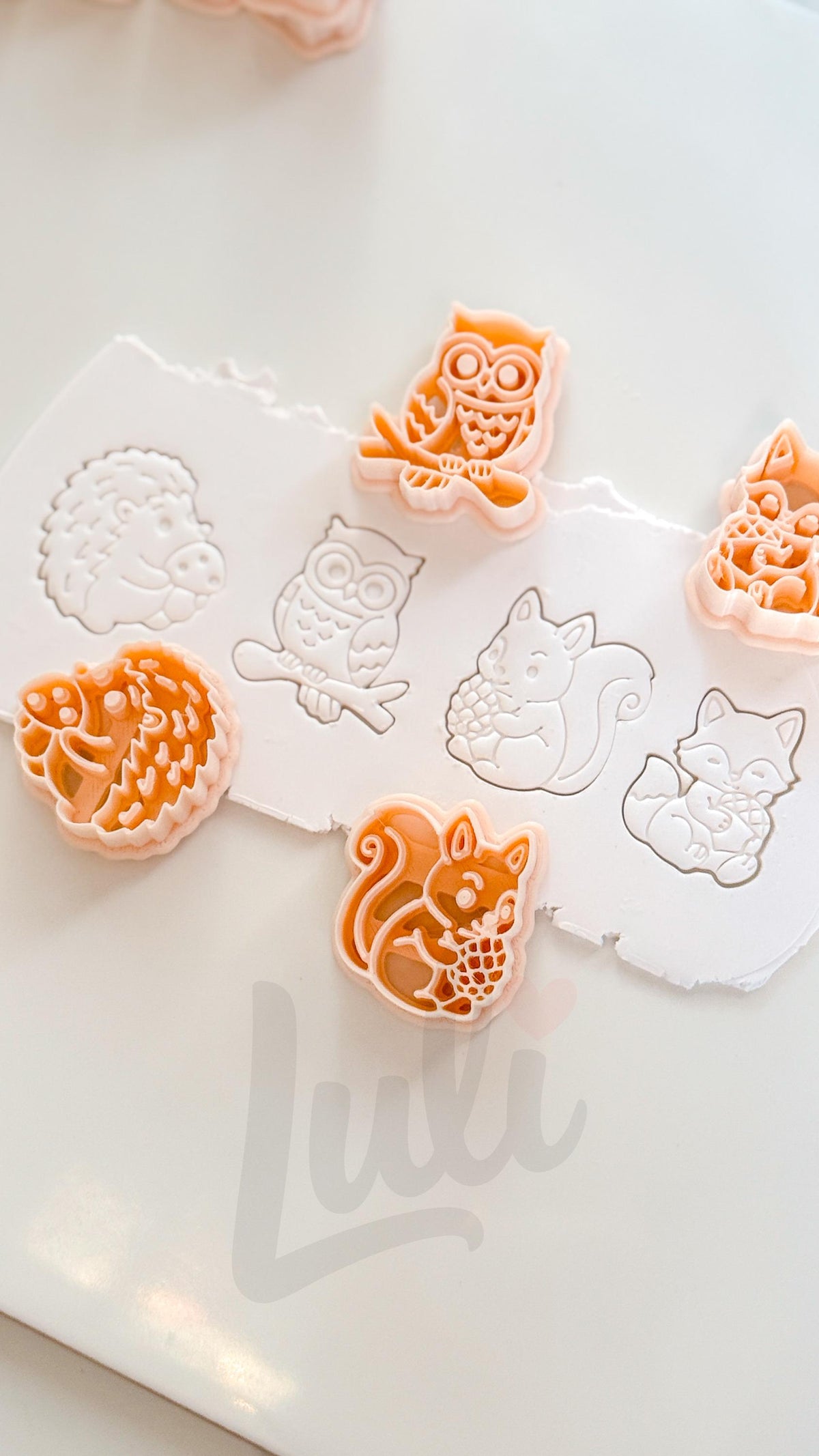 Fall Animals Cutter: Woodland Fox Hedgehog Owl Squirrel for Polymer Clay| Preppy Christmas