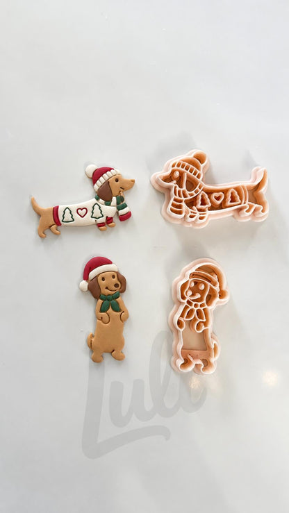 Christmas Pups Cutter: Festive Dog Shapes for Polymer Clay| Preppy Christmas